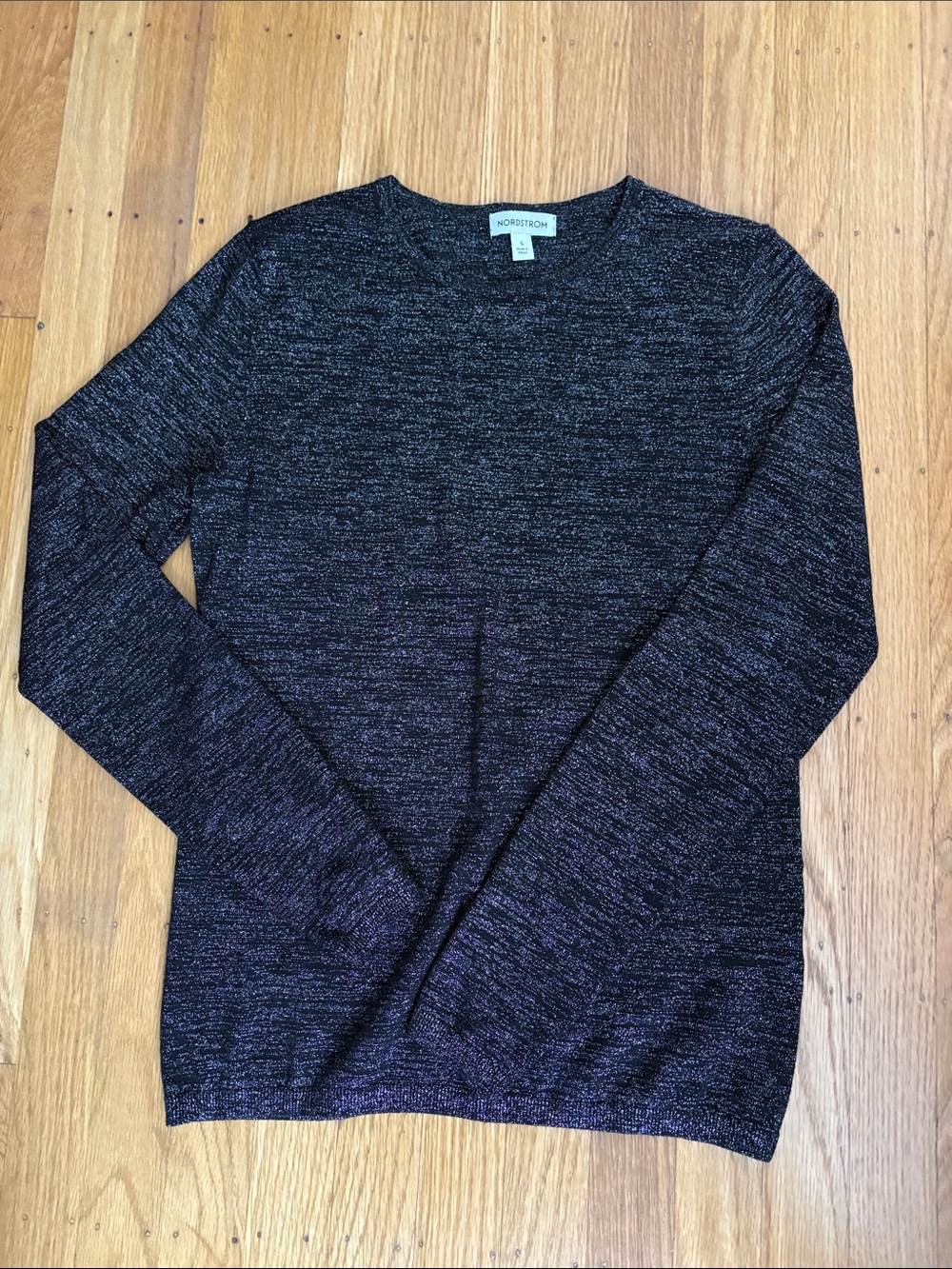 Nordstrom Women’s Black Marled Crewneck Sweater